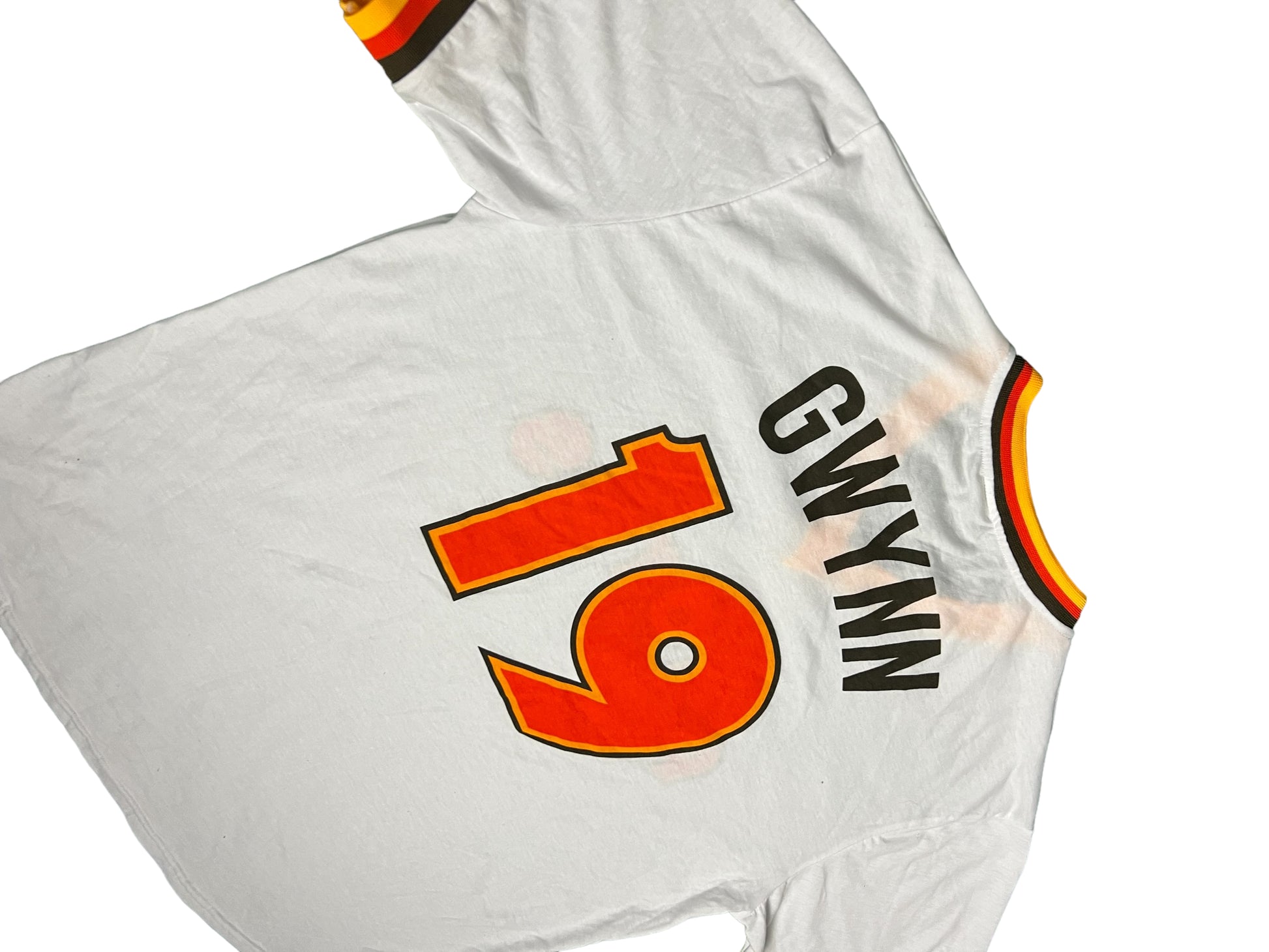 MLB Padres 19 Tony Gwynn White Mitchell and Ness Throwback Men Jersey